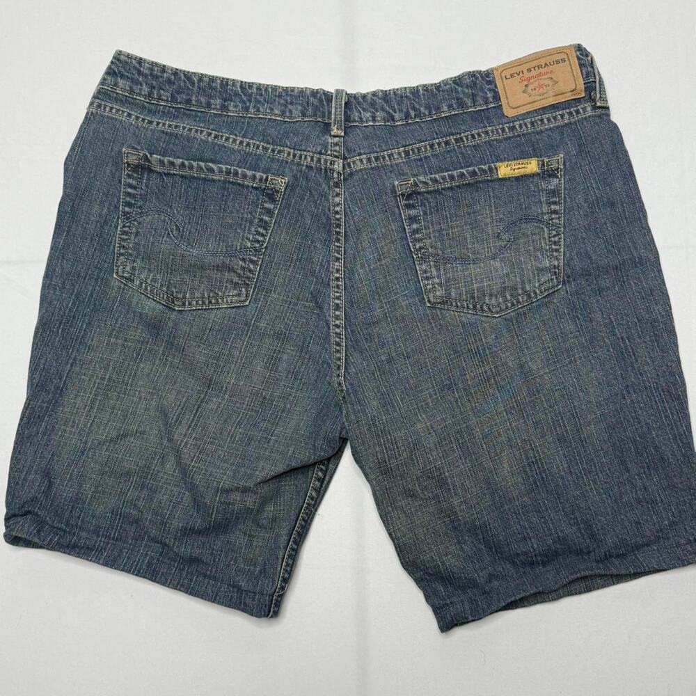 Levi Strauss Signature 100% Cotton Jean Shorts 16 Regular Straight Blue - Picture 7 of 8